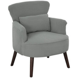 Homcom Armchair With Padded Seat And Backrest For Living Room, Light Grey - thumbnail 2