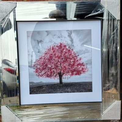 Biznest Modern Liquid Glitter Wall Art With Mirrored Edges Extra Large Size 55X55Cm (Biz1051)