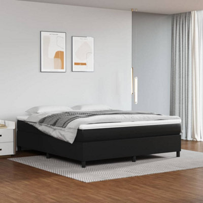 Berkfield Box Spring Bed Frame Black 180X200Cm 6Ft Super King Faux Leather - image 1