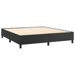 Berkfield Box Spring Bed Frame Black 180X200Cm 6Ft Super King Faux Leather - thumbnail 4