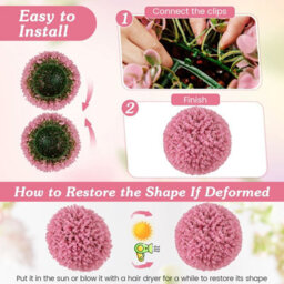Gainoom 2 Pcs Artificial Plant Topiary Balls 44Cm Faux Pink Eucalyptus Decorative Balls - thumbnail 7