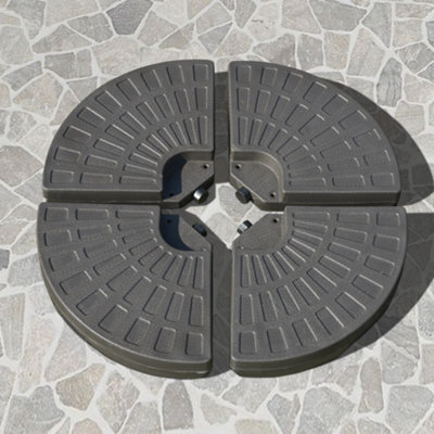 Outsunny 4Pcs Cantilever Offset Patio Parasol Base Stand, Water & Sand Filled - image 1