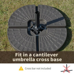 Outsunny 4Pcs Cantilever Offset Patio Parasol Base Stand, Water & Sand Filled - thumbnail 5