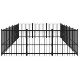 Berkfield Outdoor Dog Kennel Steel 16.94 M2 - thumbnail 4