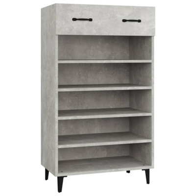 Berkfield Elegant Shoe Cabinet Concrete Grey 60X35X105 Cm Engineered Wood - image 1