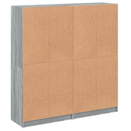 Berkfield Bookcase With Doors Grey Sonoma 136X37X142 Cm Engineered Wood - thumbnail 9