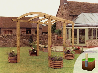 Edecks Colonnade Wooden Garden Pergola (W 1800mm X D 4800mm) With Bolt Down Anchors (2.1M) - image 1