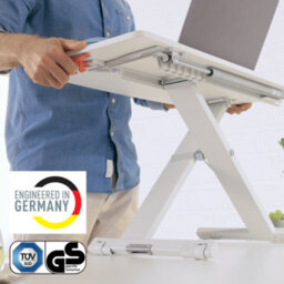 Leitz Ergo Cosy Adjustable Ergonomic Portable Laptop Standing Desk Converter 700 X 350mm For Home Office In Grey - thumbnail 3