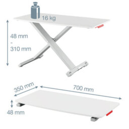 Leitz Ergo Cosy Adjustable Ergonomic Portable Laptop Standing Desk Converter 700 X 350mm For Home Office In Grey - thumbnail 2