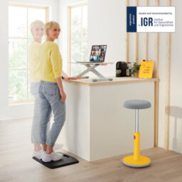 Leitz Ergo Cosy Adjustable Ergonomic Portable Laptop Standing Desk Converter 700 X 350mm For Home Office In Grey - thumbnail 5