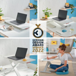 Leitz Ergo Cosy Adjustable Ergonomic Portable Laptop Standing Desk Converter 700 X 350mm For Home Office In Grey - thumbnail 4