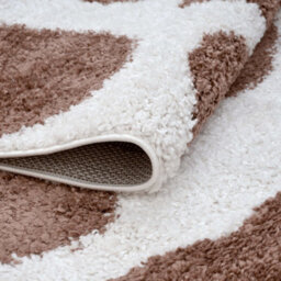 The Rugs Moodi Shaggy Brown Froth Rug Runner Abstract Thick High Pile For Living Rooms, Bedrooms, Hallways, Kitchens - thumbnail 4