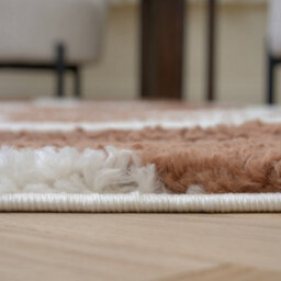 The Rugs Moodi Shaggy Brown Froth Rug Runner Abstract Thick High Pile For Living Rooms, Bedrooms, Hallways, Kitchens - thumbnail 5