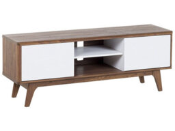 Wyld And Coco Novahome Tv Stand Dark Brown And White With Storage And Cable Management, W142 X D40 X H53Cm - thumbnail 3
