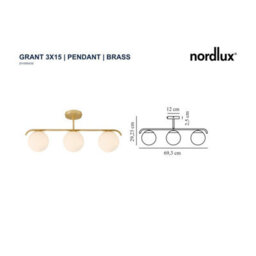 Nordlux Grant Glass Ceiling Light Hand Blown Glass Brass,mains - thumbnail 4
