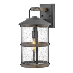Luminosa Lighting Luminosa Hinkley Lakehouse Outdoor Wall Lantern Aged Zinc With Driftwood Grey, Ip44 - thumbnail 1