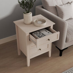 Melody Maison Pair Of 3 Drawer Bedside Tables - Rowley Taupe Grey Range - thumbnail 4