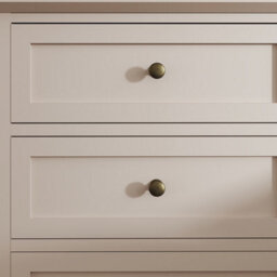 Melody Maison Pair Of 3 Drawer Bedside Tables - Rowley Taupe Grey Range - thumbnail 5