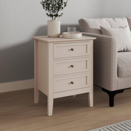 Melody Maison Pair Of 3 Drawer Bedside Tables - Rowley Taupe Grey Range - thumbnail 3