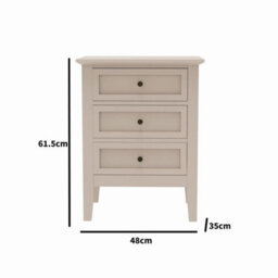 Melody Maison Pair Of 3 Drawer Bedside Tables - Rowley Taupe Grey Range - thumbnail 7