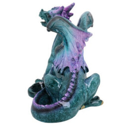 AB Tools Blue Dragon Lying Resin Fantasy Sculpture Statue House Home Ornament Figurine - thumbnail 3