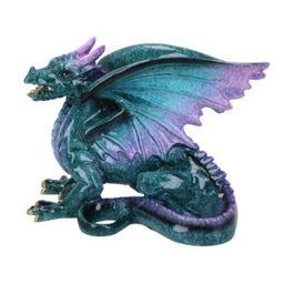 AB Tools Blue Dragon Lying Resin Fantasy Sculpture Statue House Home Ornament Figurine
