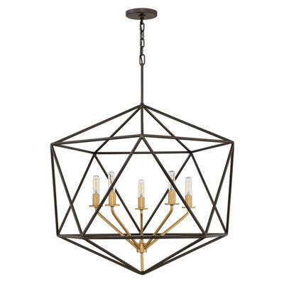 Luminosa Lighting Astrid 5 Light Cage Pendant Chandelier Metallic Matte Bronze - image 1