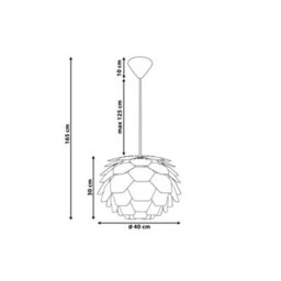 Wyld And Coco Nordic Glow Blue Pine Cone Shade Pendant Lamp, W40 X D40 X H165Cm, Gloss Blue - thumbnail 3