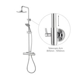 Aqualisa Sierra Chrome Effect Rear Fed Mixer Shower With 2 Heads & 1500M Hose Length - thumbnail 5