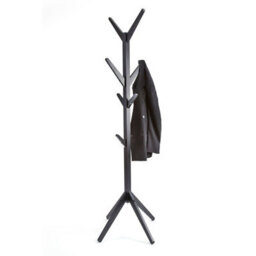Hampton Black Wooden Freestanding Hat And Coat Stand, Rack, Tree With 8 Hooks - thumbnail 4