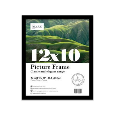 12X10 Black Picture Frame (30.5 X 25.4Cm) Poster, Photo, Artwork, Gallery Wall Or Print - image 1