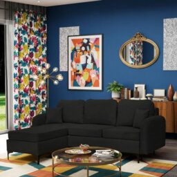 Venice L Corner Sofa Bed With Bonnell Spring Metal Legs Wooden Frame Dl Mechanism Storage 225X172X78X96 Cm Black Left - thumbnail 2