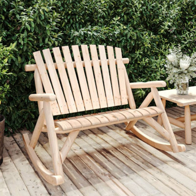 Berkfield 2-Seater Garden Rocking Bench 123X96X102 Cm Solid Wood Spruce - image 1