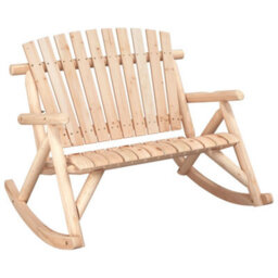 Berkfield 2-Seater Garden Rocking Bench 123X96X102 Cm Solid Wood Spruce - thumbnail 2
