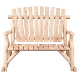 Berkfield 2-Seater Garden Rocking Bench 123X96X102 Cm Solid Wood Spruce - thumbnail 3