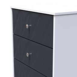 San Jose Ready Assembled Matt Indigo & White No Effect 3 Drawer Deep Chest (H)791mm (W)746mm (D)395mm - thumbnail 3