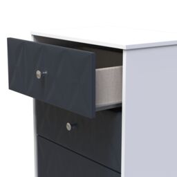 San Jose Ready Assembled Matt Indigo & White No Effect 3 Drawer Deep Chest (H)791mm (W)746mm (D)395mm - thumbnail 4