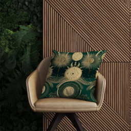 Warren Reed Designer Green Moon And Sun Abstract Pattern Outdoor Cushion 45Cm X 45Cm - thumbnail 2
