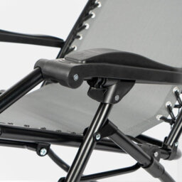Ohs 2 X Garden Reclining Zero Gravity Patio Sun Lounger Folding Chair Outdoor - Charcoal - thumbnail 6
