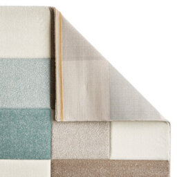 Grey/blue Handmade Modern Easy To Clean Geometric Rug For Dining Room -160Cm X 220Cm - thumbnail 8