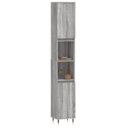 Berkfield Bathroom Cabinet Grey Sonoma 30X30X190 Cm Engineered Wood - thumbnail 3