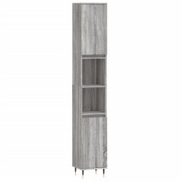 Berkfield Bathroom Cabinet Grey Sonoma 30X30X190 Cm Engineered Wood - thumbnail 2