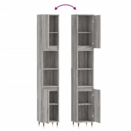 Berkfield Bathroom Cabinet Grey Sonoma 30X30X190 Cm Engineered Wood - thumbnail 9