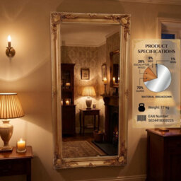 Home Luxe Interiors Large Gold Vintage Wall Mirror Ornate Carved Full Length  158X78Cm - thumbnail 7