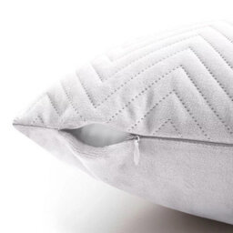 Ameha Silver Embossed Velvet Cushion Cover Set Of 2, Breathable Anti Allergic Zip Closure, 18X18 Inch - thumbnail 7