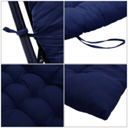 Living And Home Dark Blue Garden Bench Swing Chair Seat Pad Cushion Sun Lounger Cushion For Indoor Outdoor W 40 Cm X L 110 Cm - thumbnail 4