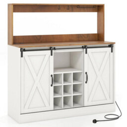 Dining Room 120Cm Kitchen Buffet Sideboard Wine Cabinet W/shelves - thumbnail 1