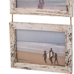 Off White Collage Picture Frame For 4 Photos Mdf Picture Frames W/ Hanging Rope Wall Decor - thumbnail 6