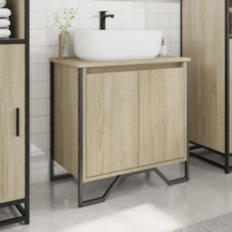 Berkfield Bathroom Sink Cabinet Sonoma Oak 60X35X60 Cm Engineered Wood - thumbnail 3