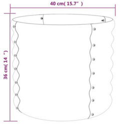 Berkfield Durable Garden Planter Powder-Coated Steel 40X40X36 Cm Silver - thumbnail 4